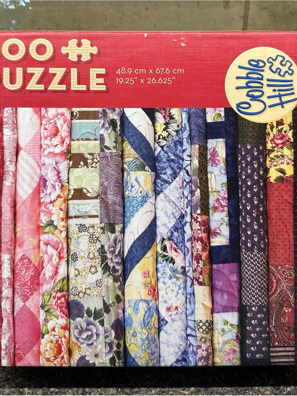 Cobble Hill Quilted Fabric Pattern 1000-Piece Puzzle - Large Piece Format